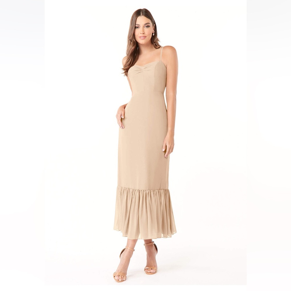 Azazie Justina Dress A4 Sand NWT